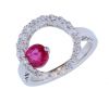 Kristopher Mark Ruby & Diamond Circle Motif Ring