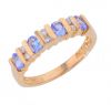 14k Yellow Gold Tanzanite & Diamond Bar Set Band