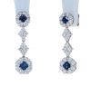 18k White Gold Diamond & Sapphire Dangle Earrings