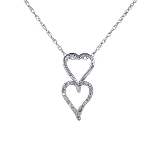 Double Heart Diamond Pendant.