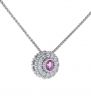 Kristopher Mark Pink Sapphire & Diamond Milgrain Cluster Pendant