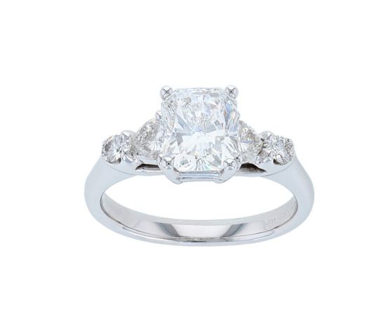 14K White Gold Radiant Diamond Engagement Ring