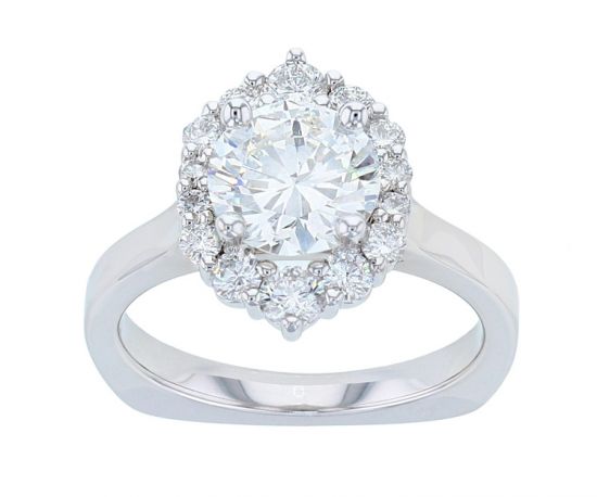 Kristopher Mark Graduated Halo Diamond Semi-Mount Engagement Ring