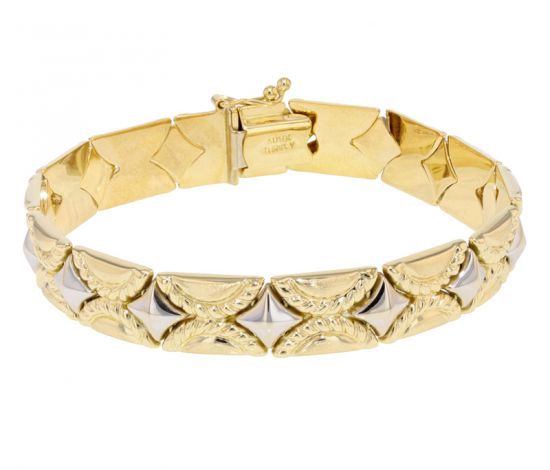 14k Two-Tone Fancy Link Bracelet