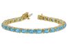 14k Yellow Gold Swiss Blue Topaz Tennis Bracelet