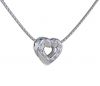 14k White Gold Diamond Heart Slide on Drawn Birdcage Chain