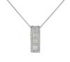 14K White Gold Ribbon Style Diamond Slide Pendant