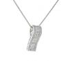 14K White Gold Ribbon Style Diamond Slide Pendant