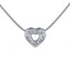 14k White Gold Diamond Heart Slide on Drawn Birdcage Chain
