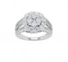 14K White Gold Diamond Cluster Fashion Ring