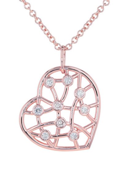 Kristopher Mark Diamond Lattice Heart Necklace
