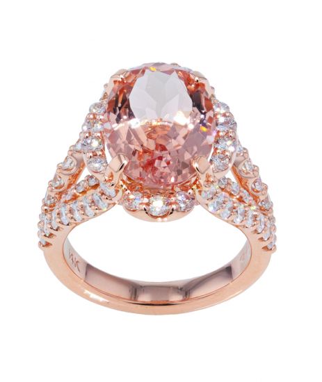 Kristopher Mark Fine Morganite & Diamond Rose Gold Ring
