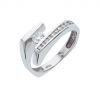 14k White Gold Contemporary By-Pass Ring
