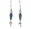 Palpitations Artisan Glass Dangle Earrings with Blue/Aqua Rondelles and Pewter Accents