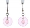 Palpitations Simple Drop Earrings With Pink Blossom Sea Glass
