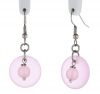 Palpitations Simple Drop Earrings With Pink Blossom Sea Glass