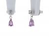 14K White Gold Pink Sapphire & Diamond Dangle Earrings