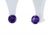 14K White Gold Round Amethyst Martini Stud Earrings
