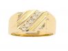 14K Yellow Gold Diamond Gents Ring