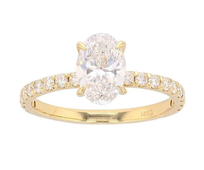 14K Yellow Gold French Set Semi-Mount Engagement Ring
