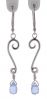 Spiral Moons Studio Baby Blue Quartz Briolette Scroll Earrings in Sterling Silver