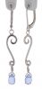 Spiral Moons Studio Baby Blue Quartz Briolette Scroll Earrings in Sterling Silver