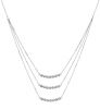 Sterling Silver White Cubic Zirconia Bezel Set Triple Bar Necklace