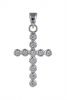 Sterling Silver White Cubic Zirconia Bezel Set Cross Pendant