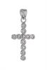 Sterling Silver White Cubic Zirconia Bezel Set Cross Pendant