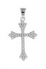 Sterling Silver White Cubic Zirconia Shared Prong Set Cross Pendant