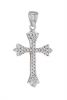 Sterling Silver White Cubic Zirconia Shared Prong Set Cross Pendant
