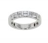 Platinum Baguette and Round Brilliant Diamond Bar Set Band
