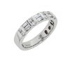 Platinum Baguette and Round Brilliant Diamond Bar Set Band