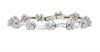 18K White Gold Diamond Cluster Link Bracelet