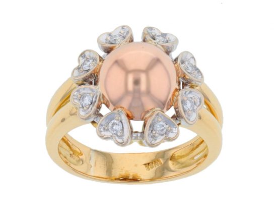 18k Tri-Color Gold & Diamond Ring 