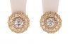 Kristopher Mark Diamond & Diamond Milgrain Cluster Earrings