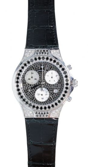 Techno Marine 18K White Gold "Diva" Black & White Diamond Chronograph Ladies Watch Limited Edition