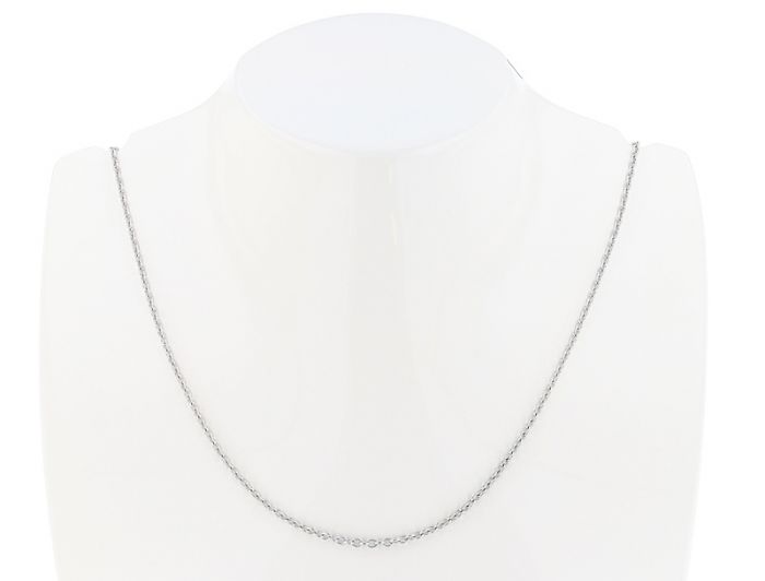 14K White Gold 16" Round Open Link Cable Chain - 1.60mm wide