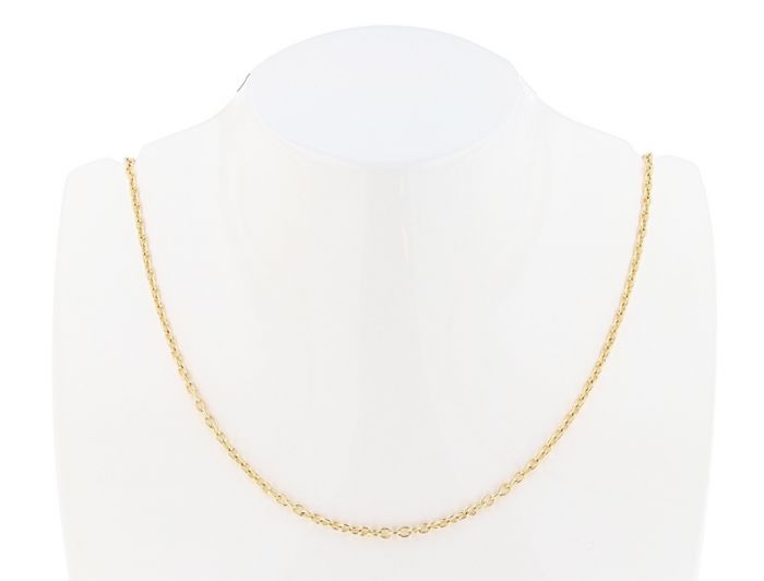 14K Yellow Gold 24" Round Open Link Cable Chain - 1.40mm wide