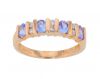 14k Yellow Gold Tanzanite & Diamond Bar Set Band