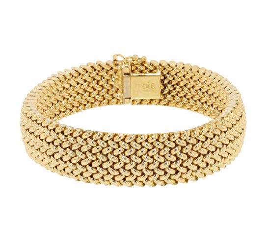 14k Yellow Gold Woven Mesh Link Bracelet