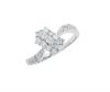 18K White Gold Diamond Cluster Style Fashion Ring