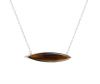 Kristopher Mark Tigers Eye Marquise Bezel Set Cabochon Bar Necklace