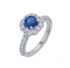Kristopher Mark Ceylon Sapphire & Diamond Halo Ring