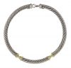 David Yurman .925 Silver & 14kt Gold Cable Choker Necklace