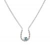 Kristopher Mark Simulated Blue Zircon Horseshoe Necklace