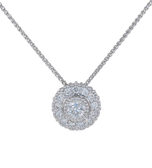 Kristopher Mark Diamond Milgrain Cluster Pendant