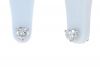 14K White Gold Round Brilliant Diamond Three Prong Martini Stud Earrings