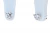 14K White Gold Round Brilliant Diamond Three Prong Martini Stud Earrings