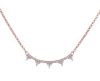 Rose Gold Plated Sterling White Cubic Zirconia "Triangles" Bar Necklace